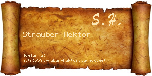 Strauber Hektor névjegykártya